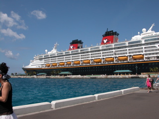 Disney Wonder docked in the Bahamas